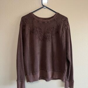 Elegant Brown Women's Crew Neck Sweater